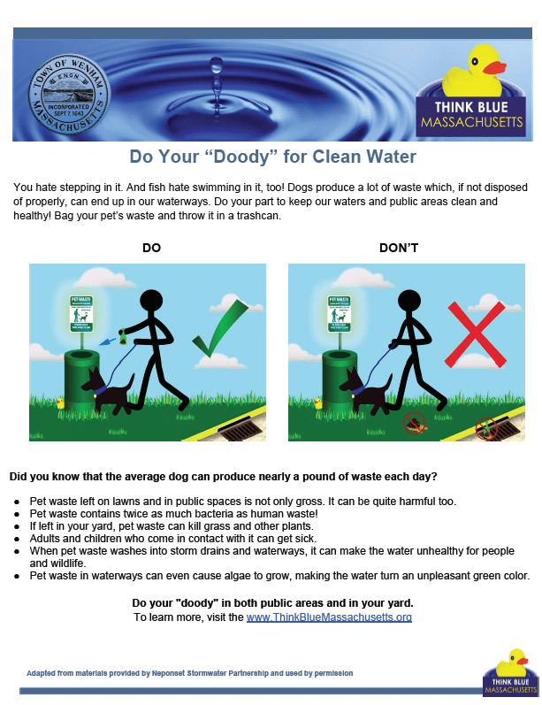 A friendly reminder to clean up your dog’s waste Wenham Police Department