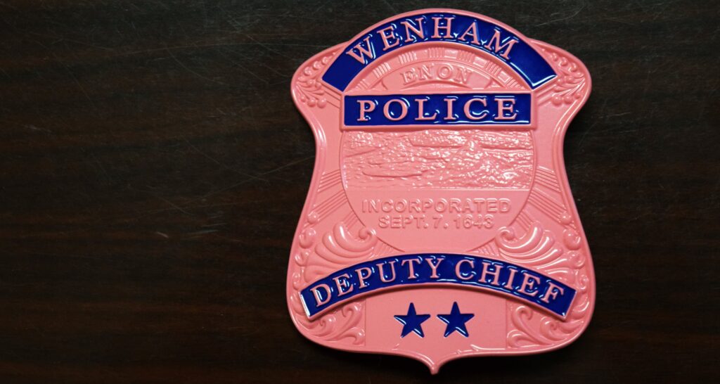 Wenham Police Department Unveils Pink Badges in Recognition of Breast